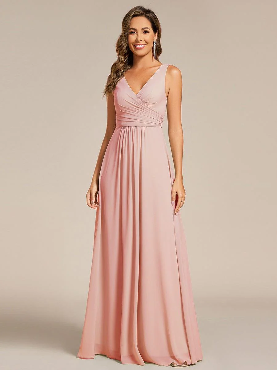 ever SAUYER|Sleeveless A-Line Chiffon Maxi Bridesmaid Dress - Image 25