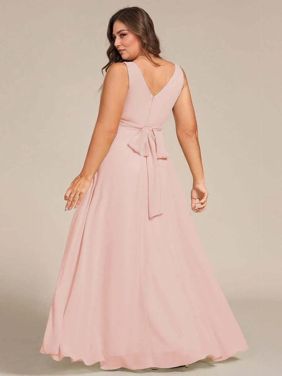 ever SAUYER|Sleeveless A-Line Chiffon Maxi Bridesmaid Dress - Image 27