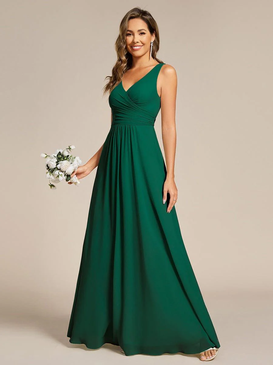 ever SAUYER|Sleeveless A-Line Chiffon Maxi Bridesmaid Dress - Image 3