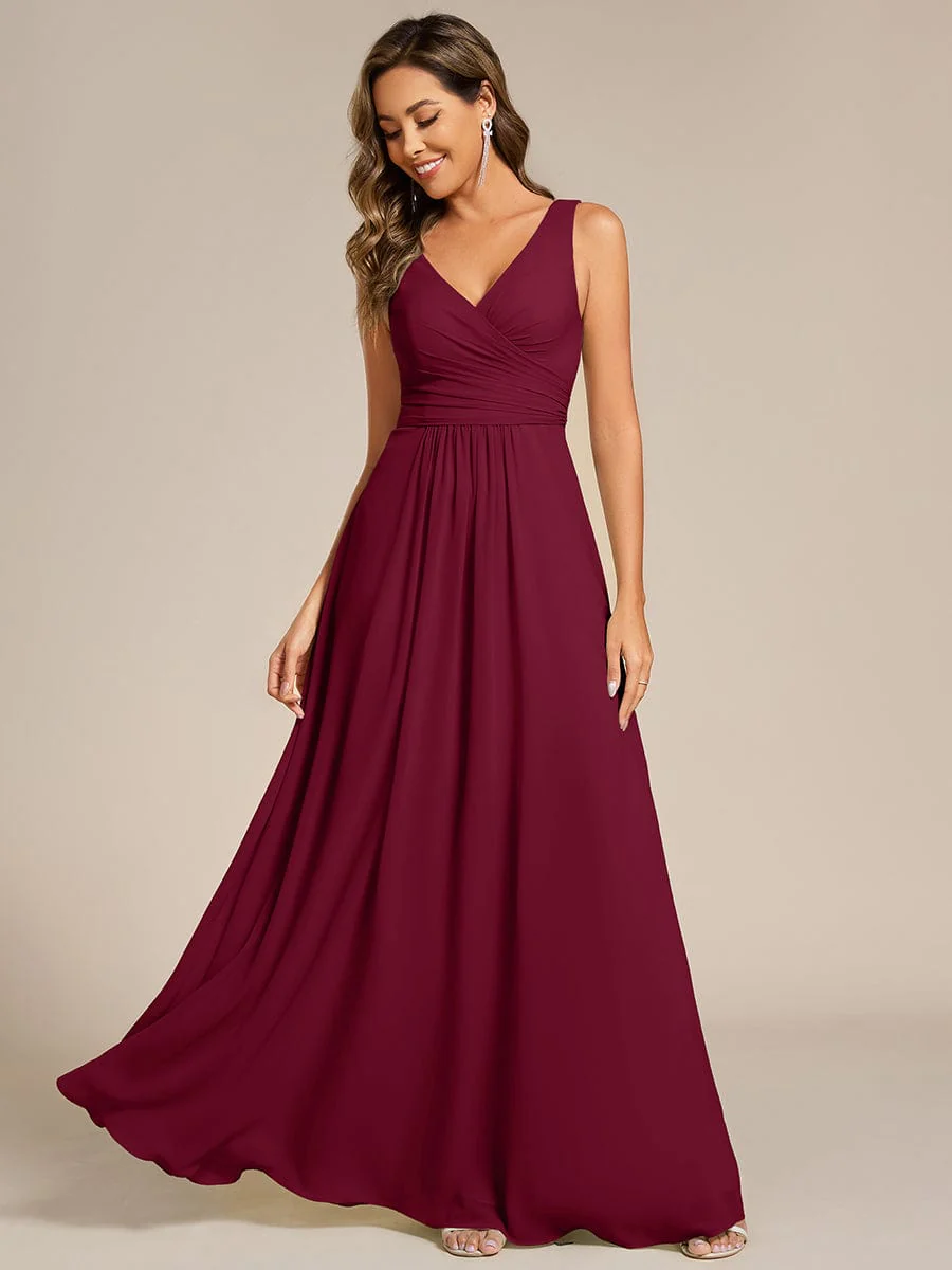 ever SAUYER|Sleeveless A-Line Chiffon Maxi Bridesmaid Dress - Image 31