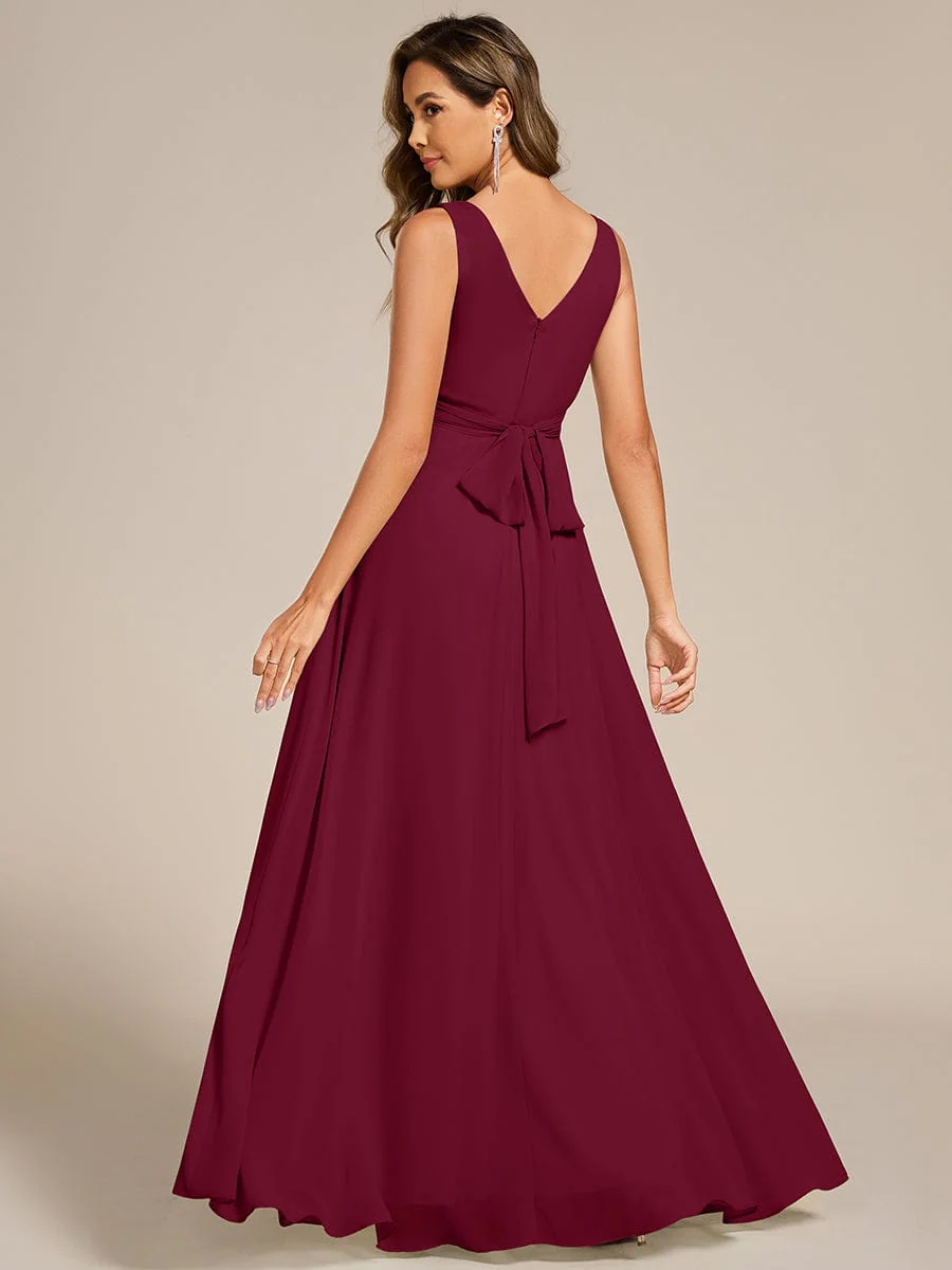 ever SAUYER|Sleeveless A-Line Chiffon Maxi Bridesmaid Dress - Image 32