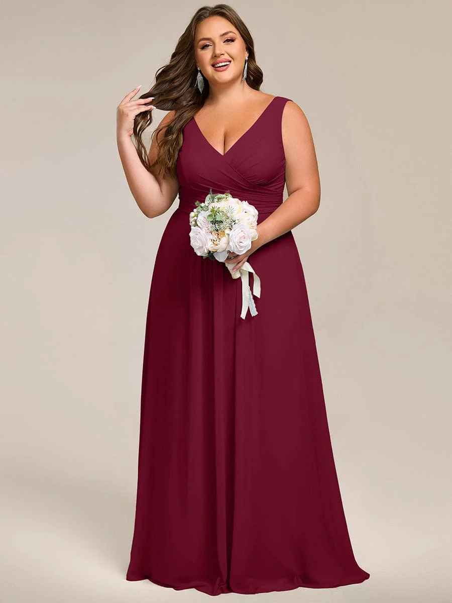 ever SAUYER|Sleeveless A-Line Chiffon Maxi Bridesmaid Dress - Image 34
