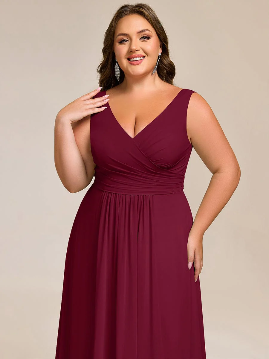 ever SAUYER|Sleeveless A-Line Chiffon Maxi Bridesmaid Dress - Image 36