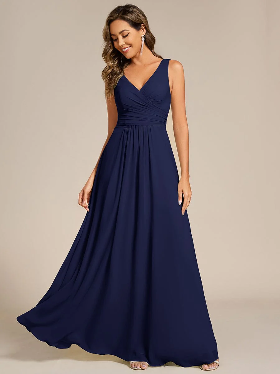 ever SAUYER|Sleeveless A-Line Chiffon Maxi Bridesmaid Dress - Image 37