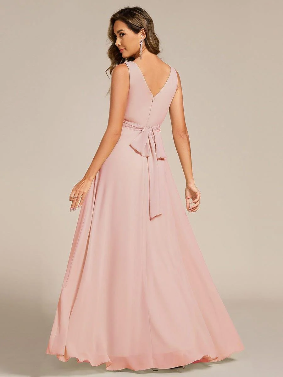 ever SAUYER|Sleeveless A-Line Chiffon Maxi Bridesmaid Dress - Image 4