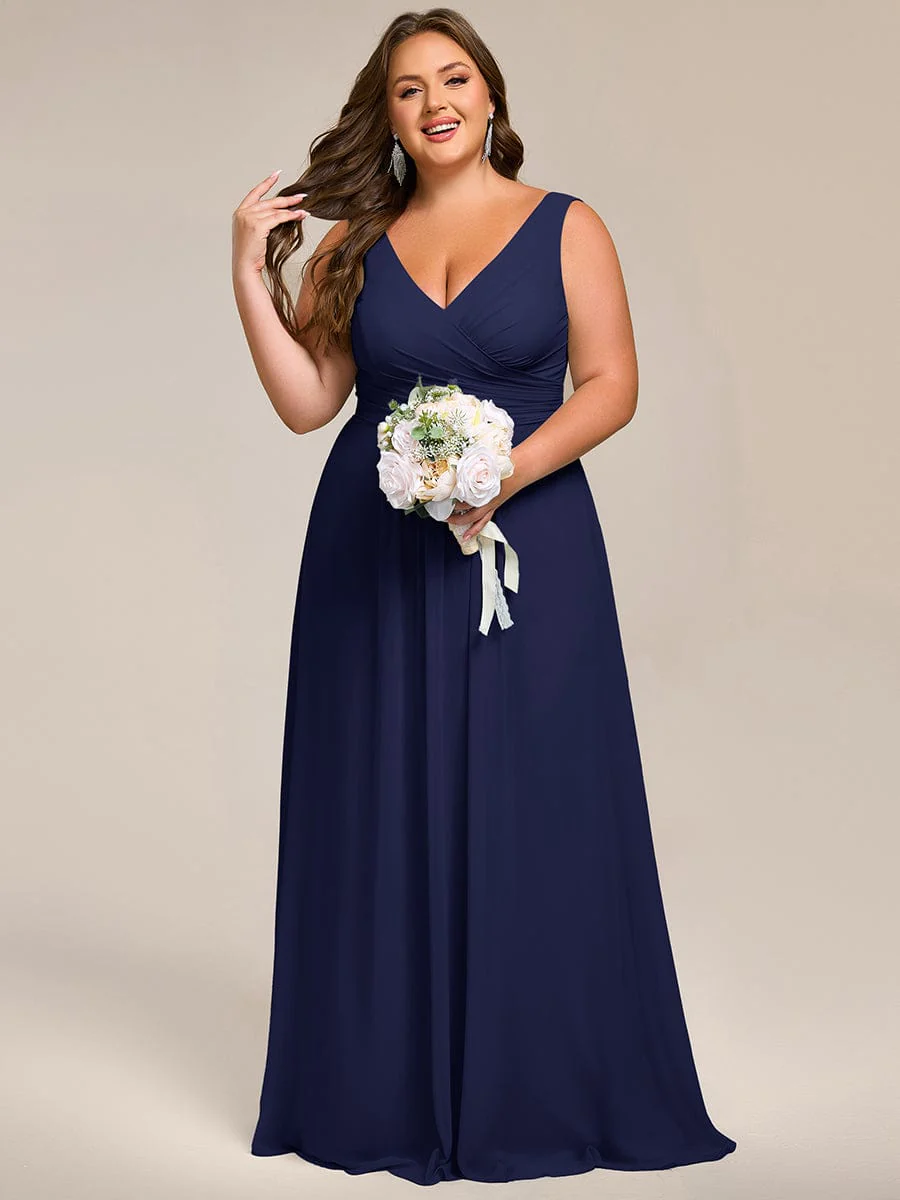 ever SAUYER|Sleeveless A-Line Chiffon Maxi Bridesmaid Dress - Image 40