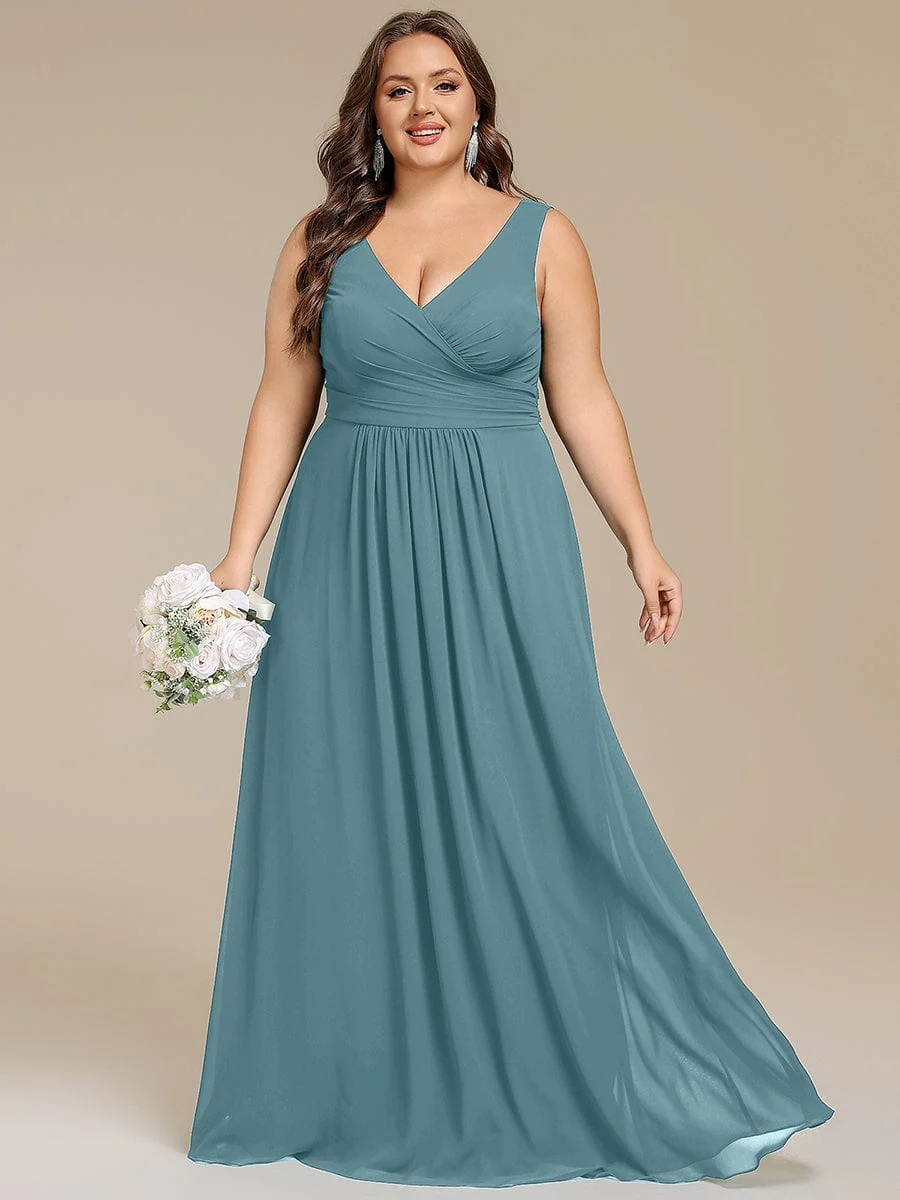 ever SAUYER|Sleeveless A-Line Chiffon Maxi Bridesmaid Dress - Image 46