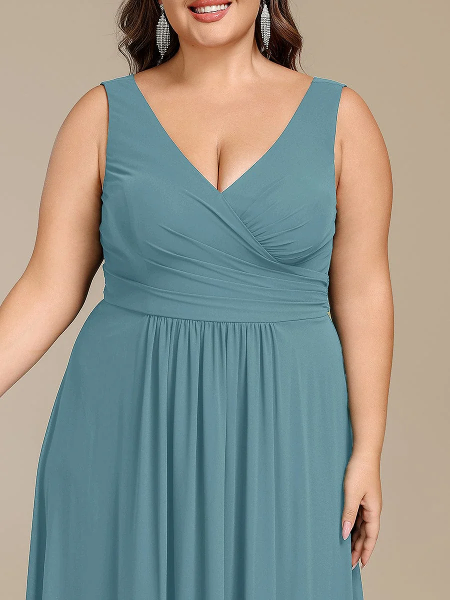 ever SAUYER|Sleeveless A-Line Chiffon Maxi Bridesmaid Dress - Image 48