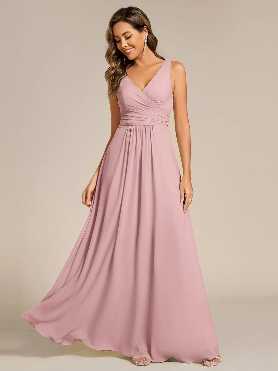 ever SAUYER|Sleeveless A-Line Chiffon Maxi Bridesmaid Dress - Image 55