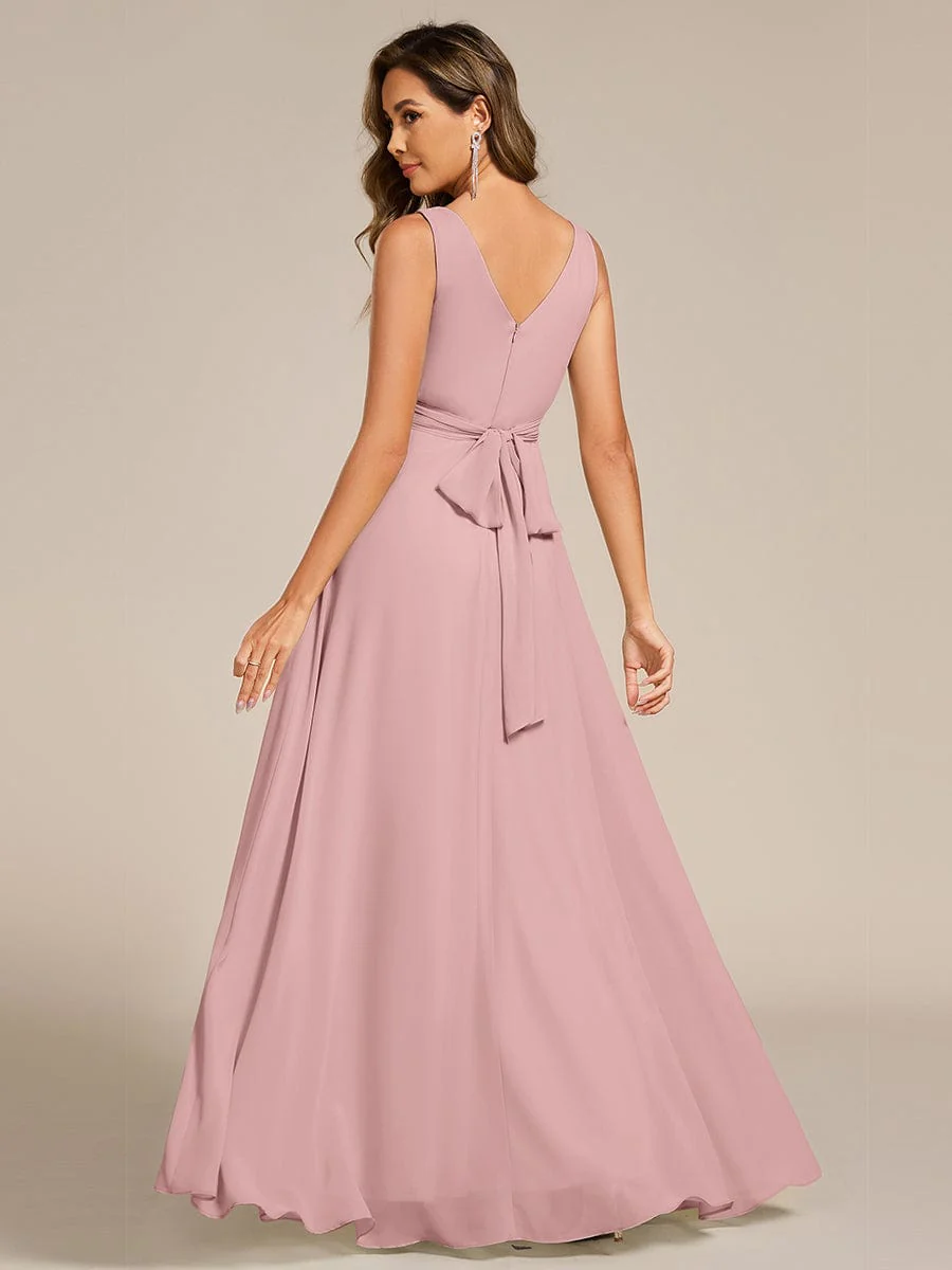 ever SAUYER|Sleeveless A-Line Chiffon Maxi Bridesmaid Dress - Image 56