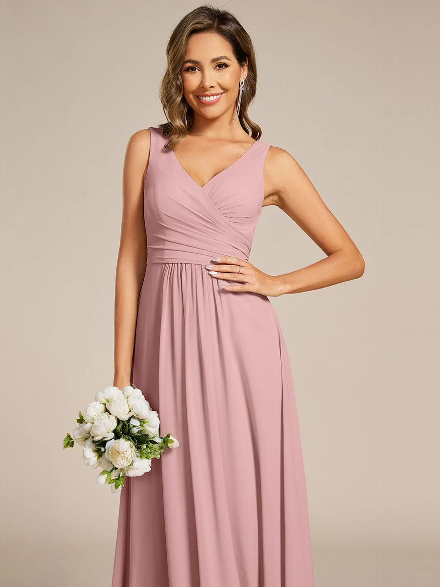 ever SAUYER|Sleeveless A-Line Chiffon Maxi Bridesmaid Dress - Image 57