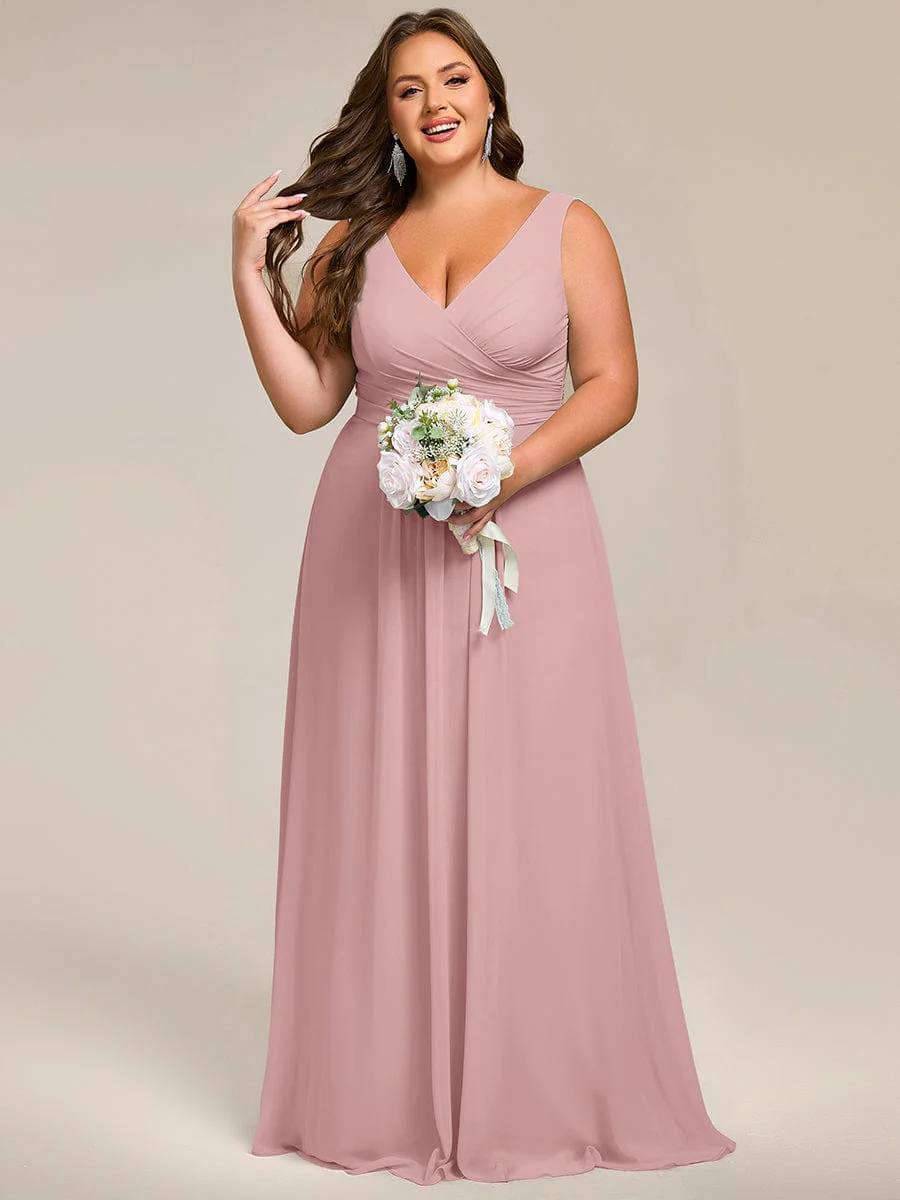 ever SAUYER|Sleeveless A-Line Chiffon Maxi Bridesmaid Dress - Image 58