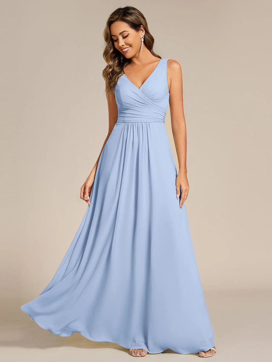 ever SAUYER|Sleeveless A-Line Chiffon Maxi Bridesmaid Dress - Image 61