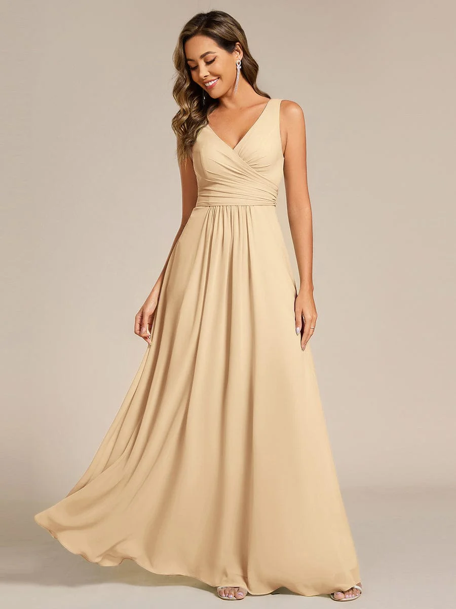ever SAUYER|Sleeveless A-Line Chiffon Maxi Bridesmaid Dress - Image 67