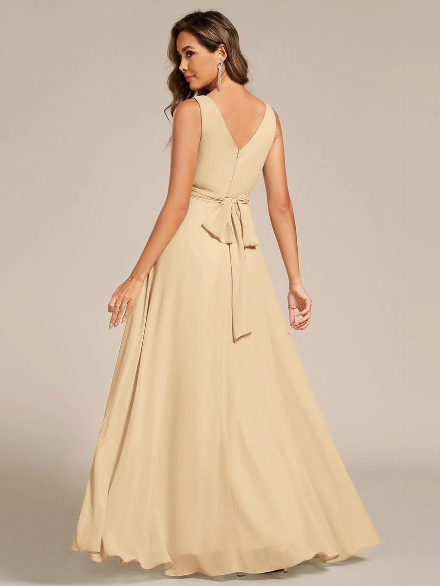 ever SAUYER|Sleeveless A-Line Chiffon Maxi Bridesmaid Dress - Image 68