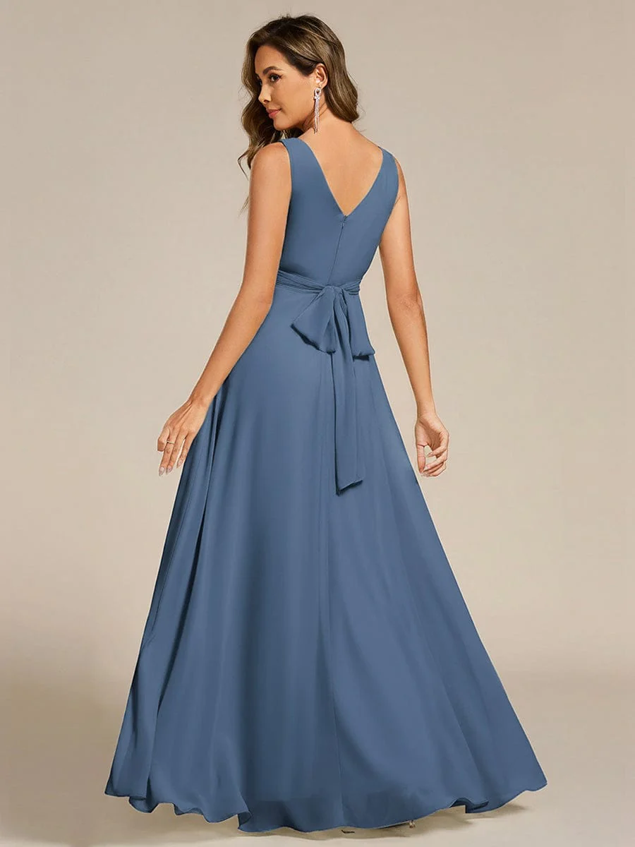 ever SAUYER|Sleeveless A-Line Chiffon Maxi Bridesmaid Dress - Image 74