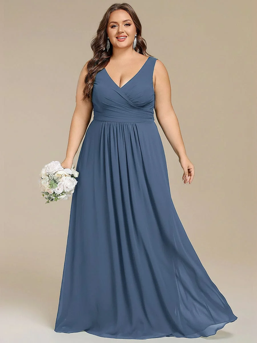 ever SAUYER|Sleeveless A-Line Chiffon Maxi Bridesmaid Dress - Image 76
