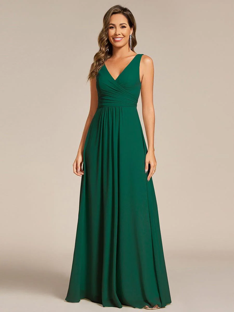 ever SAUYER|Sleeveless A-Line Chiffon Maxi Bridesmaid Dress - Image 8