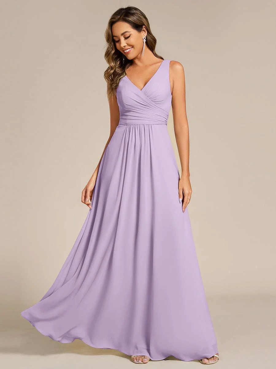 ever SAUYER|Sleeveless A-Line Chiffon Maxi Bridesmaid Dress - Image 85