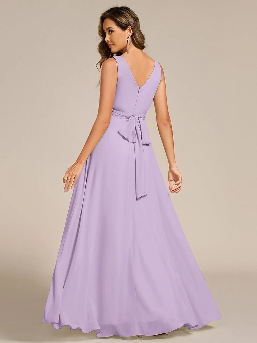ever SAUYER|Sleeveless A-Line Chiffon Maxi Bridesmaid Dress - Image 86
