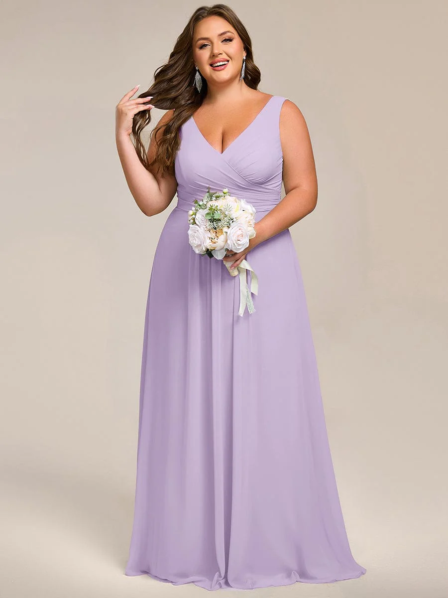 ever SAUYER|Sleeveless A-Line Chiffon Maxi Bridesmaid Dress - Image 88