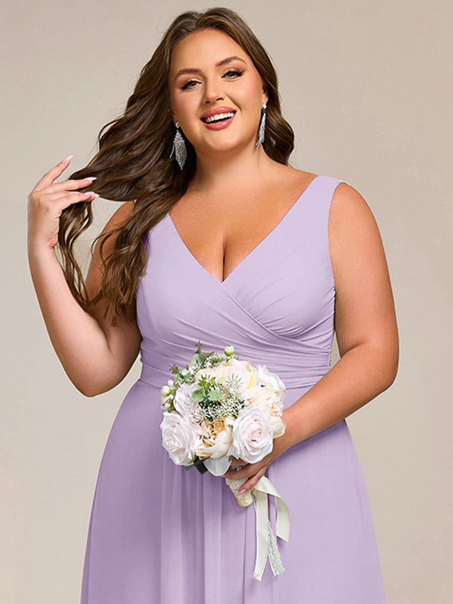 ever SAUYER|Sleeveless A-Line Chiffon Maxi Bridesmaid Dress - Image 90