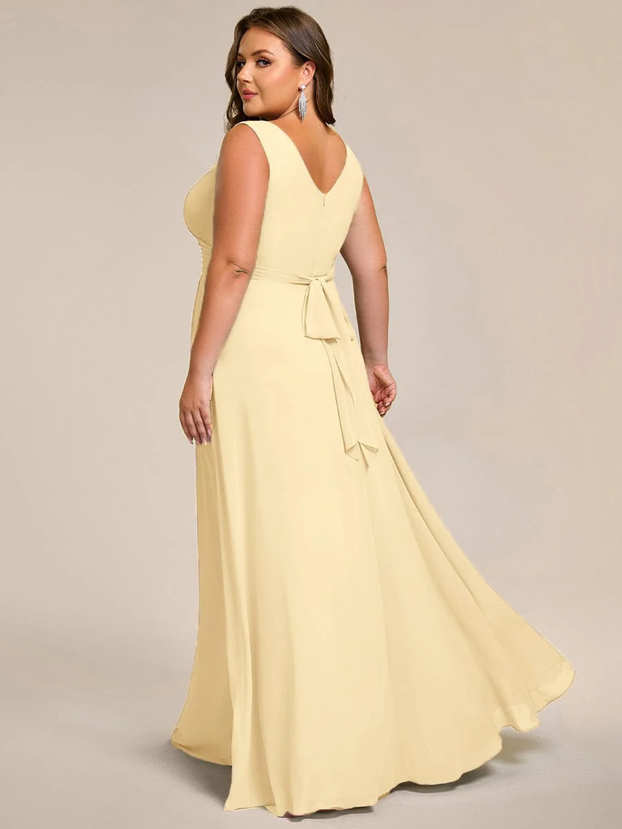 ever SAUYER|Sleeveless A-Line Chiffon Maxi Bridesmaid Dress - Image 95