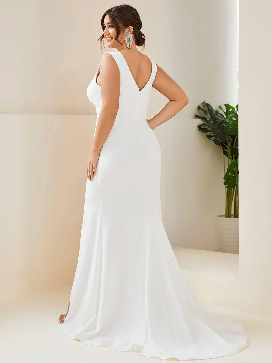 ever ARDEN|Sleeveless Ruched Sweetheart Fit and Flare Wedding Dress - Image 14