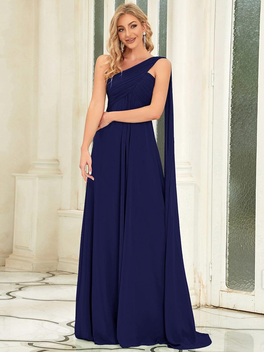 ever HUSH|Elegant V Neck A Line Chiffon Maxi Bridesmaid Dresses - Image 78