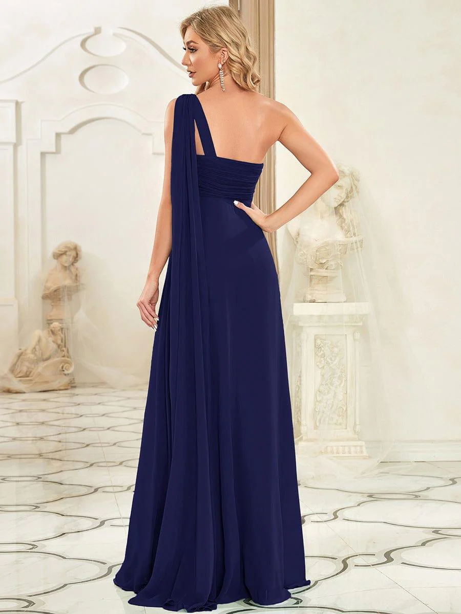 ever HUSH|Elegant V Neck A Line Chiffon Maxi Bridesmaid Dresses - Image 79