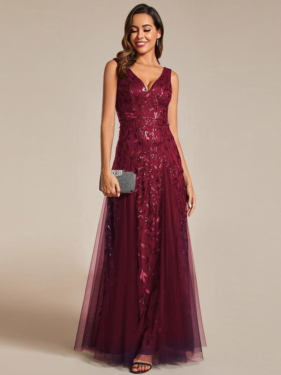 ever ZOEY|Sleeveless V-Neck Sequined A-Line Evening Dresses - Image 13