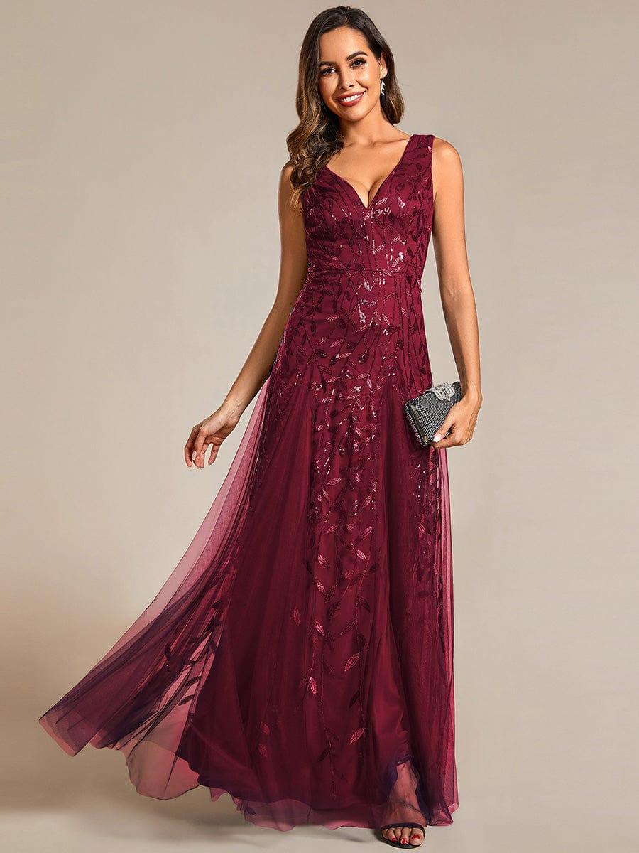 ever ZOEY|Sleeveless V-Neck Sequined A-Line Evening Dresses - Image 14