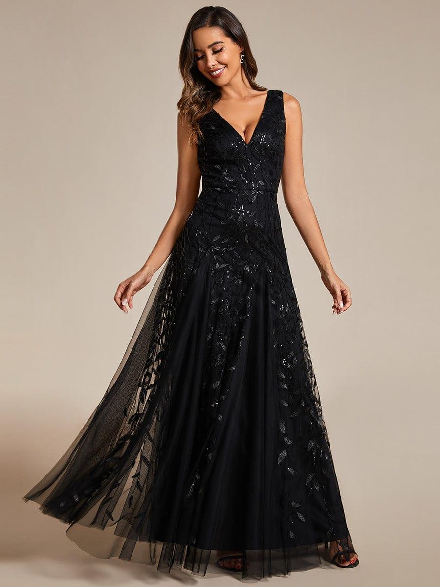 ever ZOEY|Sleeveless V-Neck Sequined A-Line Evening Dresses - Image 21