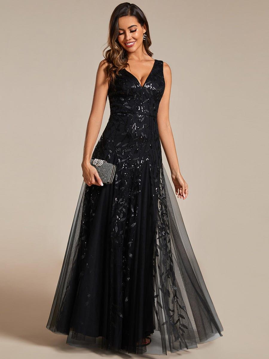 ever ZOEY|Sleeveless V-Neck Sequined A-Line Evening Dresses - Image 22