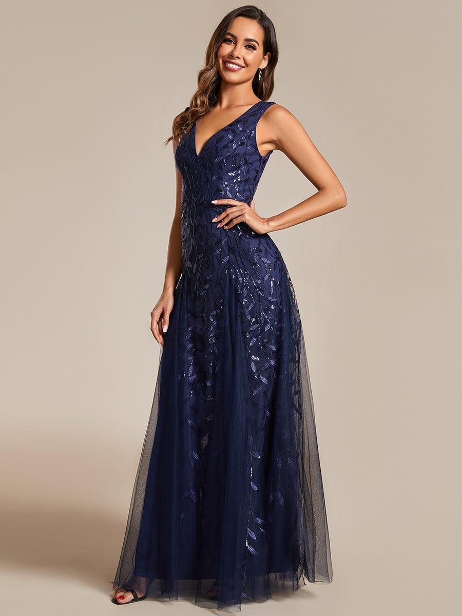 ever ZOEY|Sleeveless V-Neck Sequined A-Line Evening Dresses - Image 26