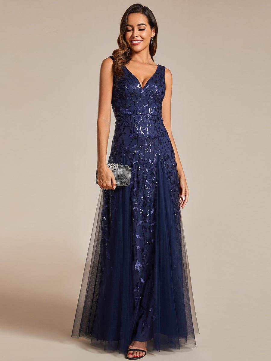 ever ZOEY|Sleeveless V-Neck Sequined A-Line Evening Dresses - Image 29