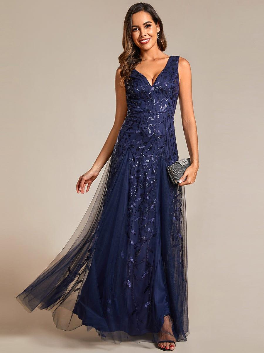 ever ZOEY|Sleeveless V-Neck Sequined A-Line Evening Dresses - Image 30