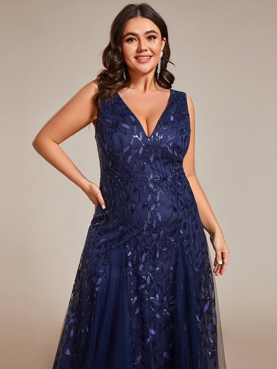 ever ZOEY|Sleeveless V-Neck Sequined A-Line Evening Dresses - Image 33