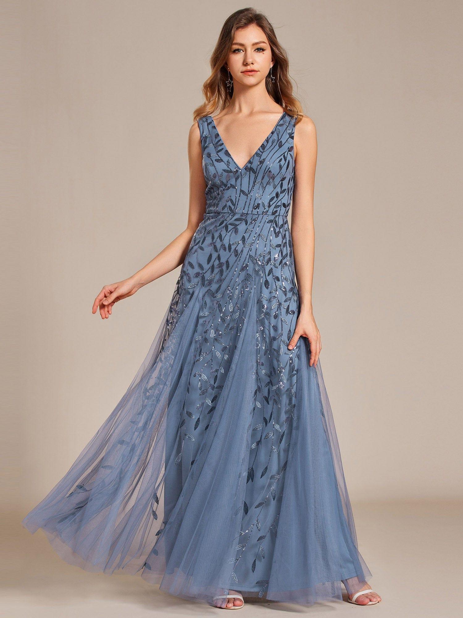 ever ZOEY|Sleeveless V-Neck Sequined A-Line Evening Dresses - Image 34