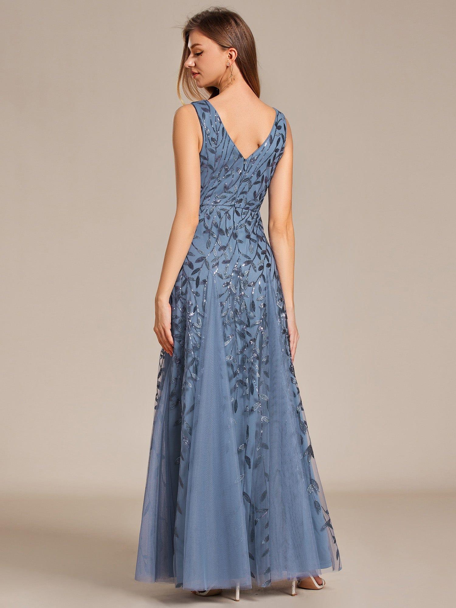 ever ZOEY|Sleeveless V-Neck Sequined A-Line Evening Dresses - Image 35