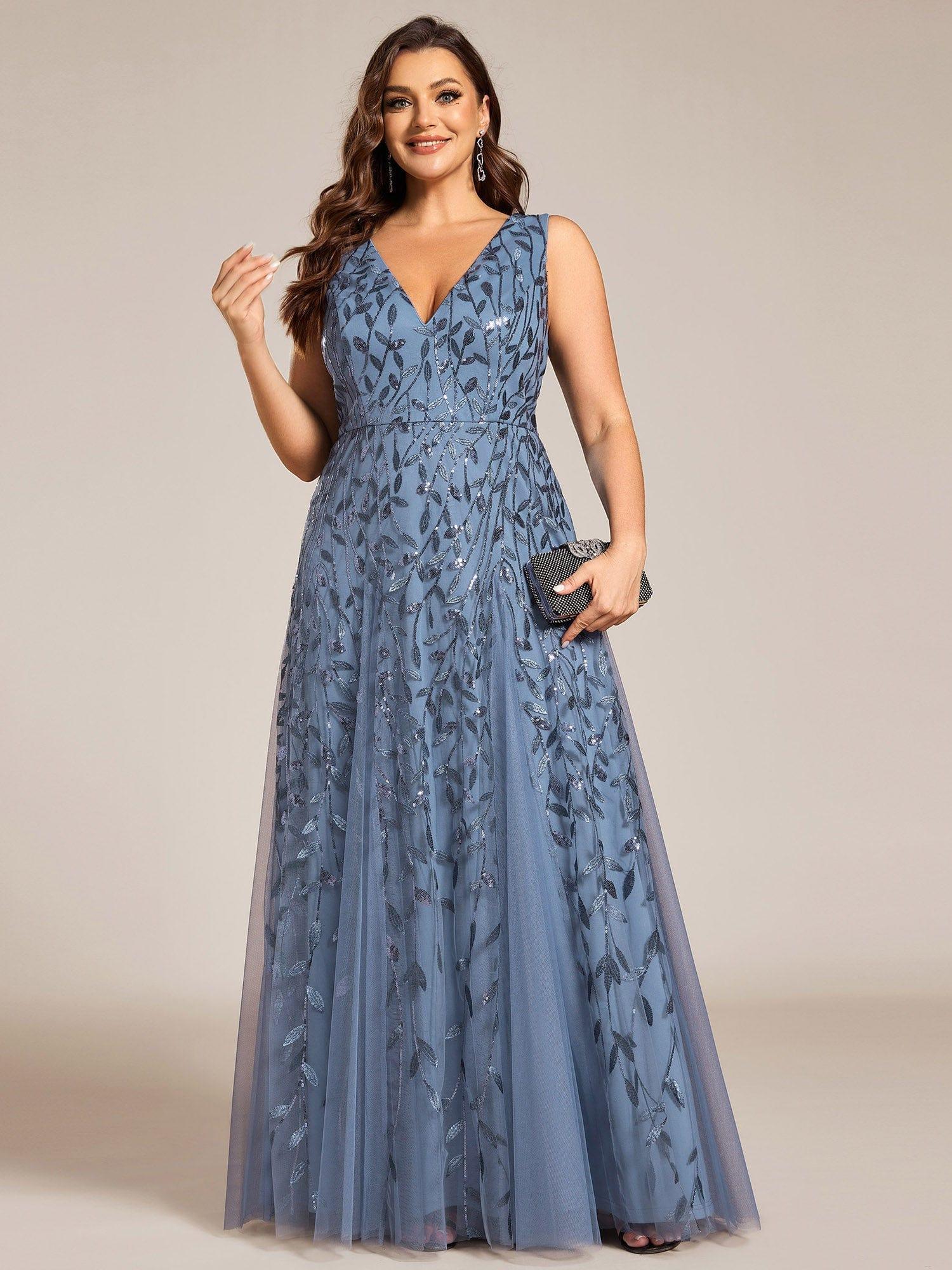 ever ZOEY|Sleeveless V-Neck Sequined A-Line Evening Dresses - Image 39