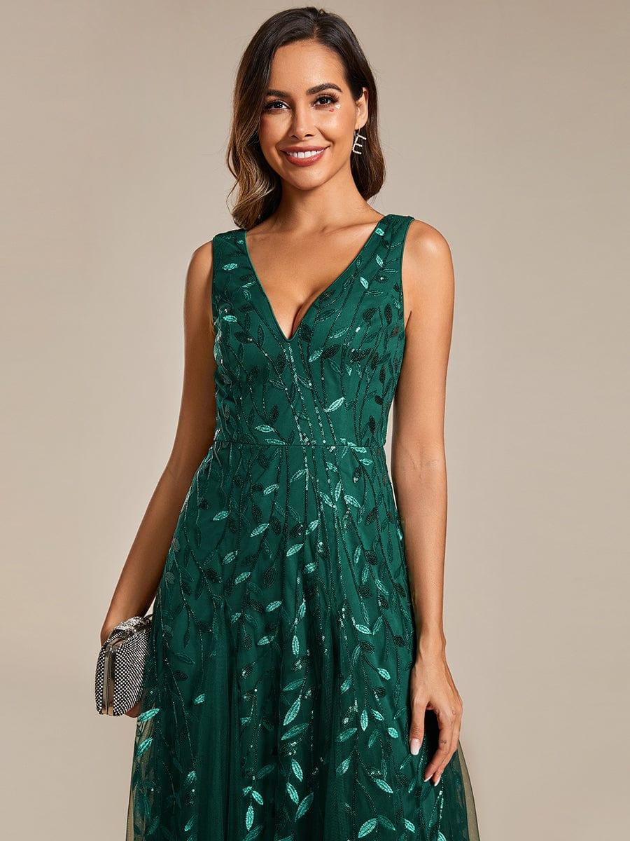 ever ZOEY|Sleeveless V-Neck Sequined A-Line Evening Dresses - Image 4