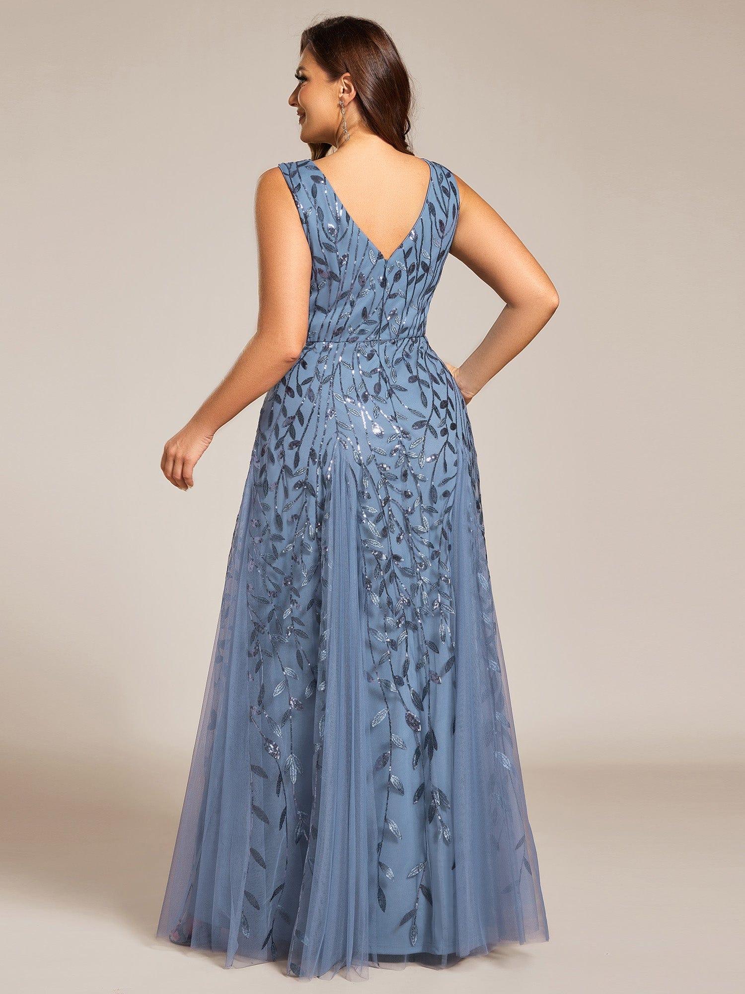 ever ZOEY|Sleeveless V-Neck Sequined A-Line Evening Dresses - Image 40