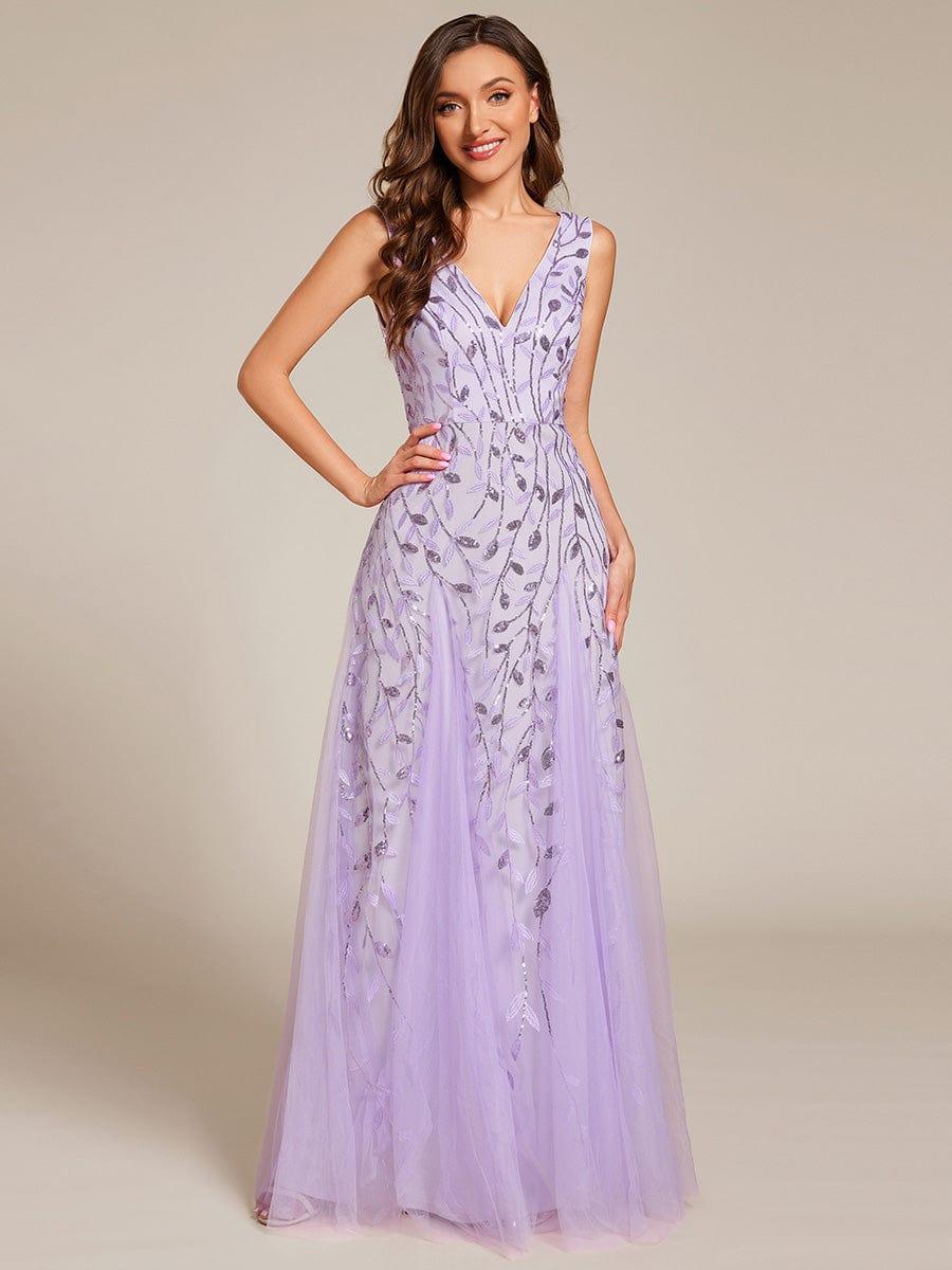 ever ZOEY|Sleeveless V-Neck Sequined A-Line Evening Dresses - Image 51