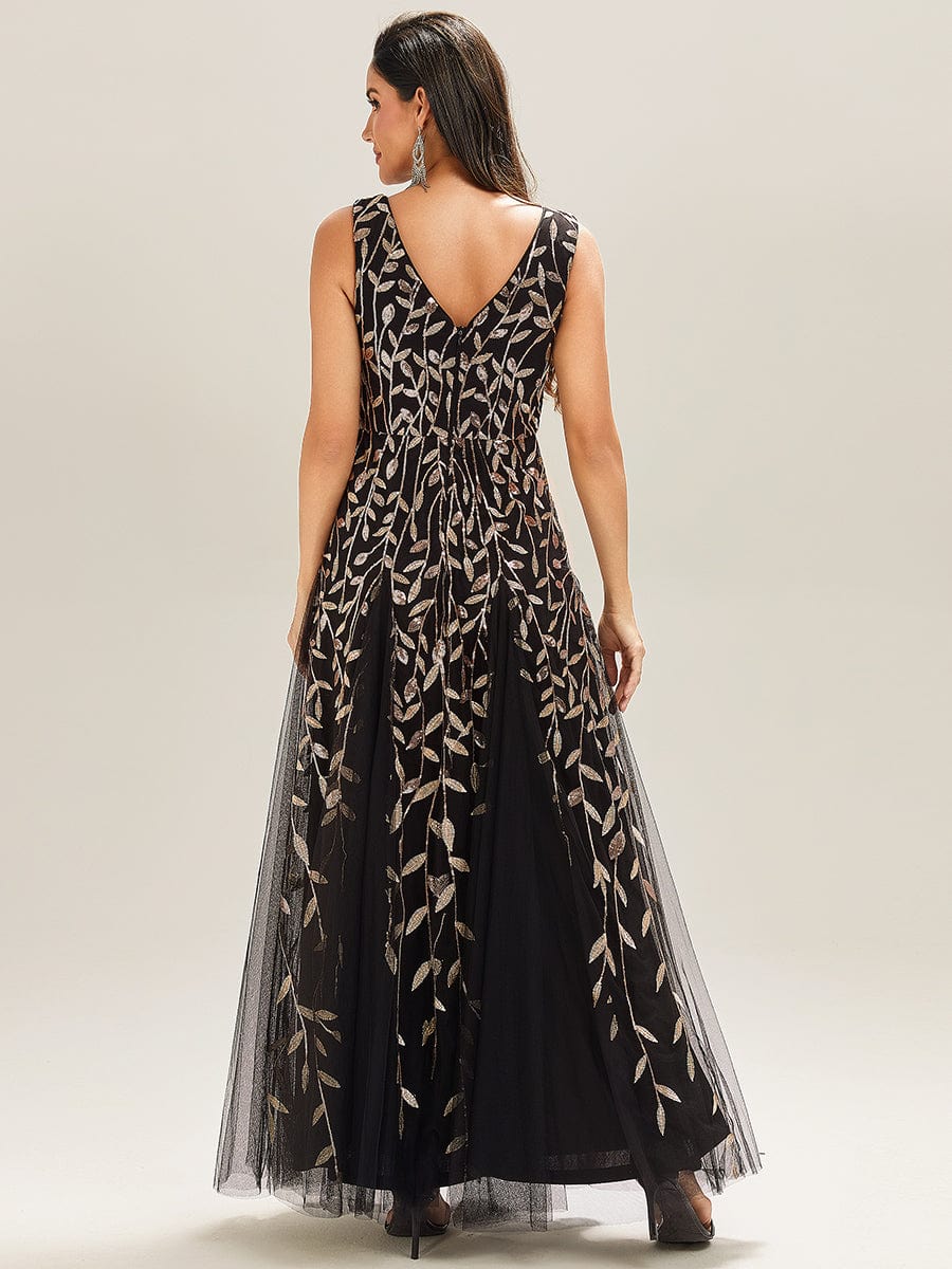 ever ZOEY|Sleeveless V-Neck Sequined A-Line Evening Dresses - Image 53