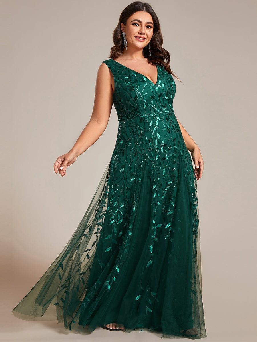 ever ZOEY|Sleeveless V-Neck Sequined A-Line Evening Dresses - Image 7