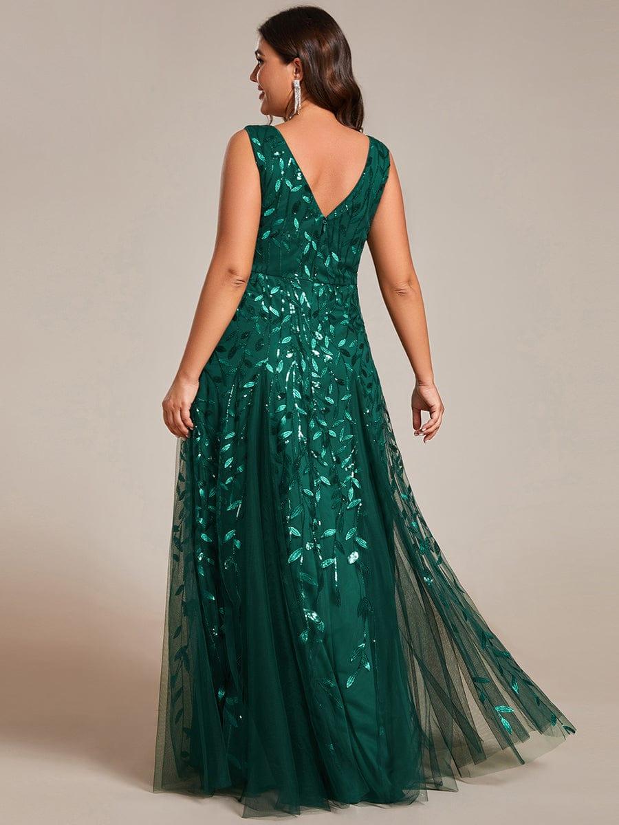 ever ZOEY|Sleeveless V-Neck Sequined A-Line Evening Dresses - Image 8