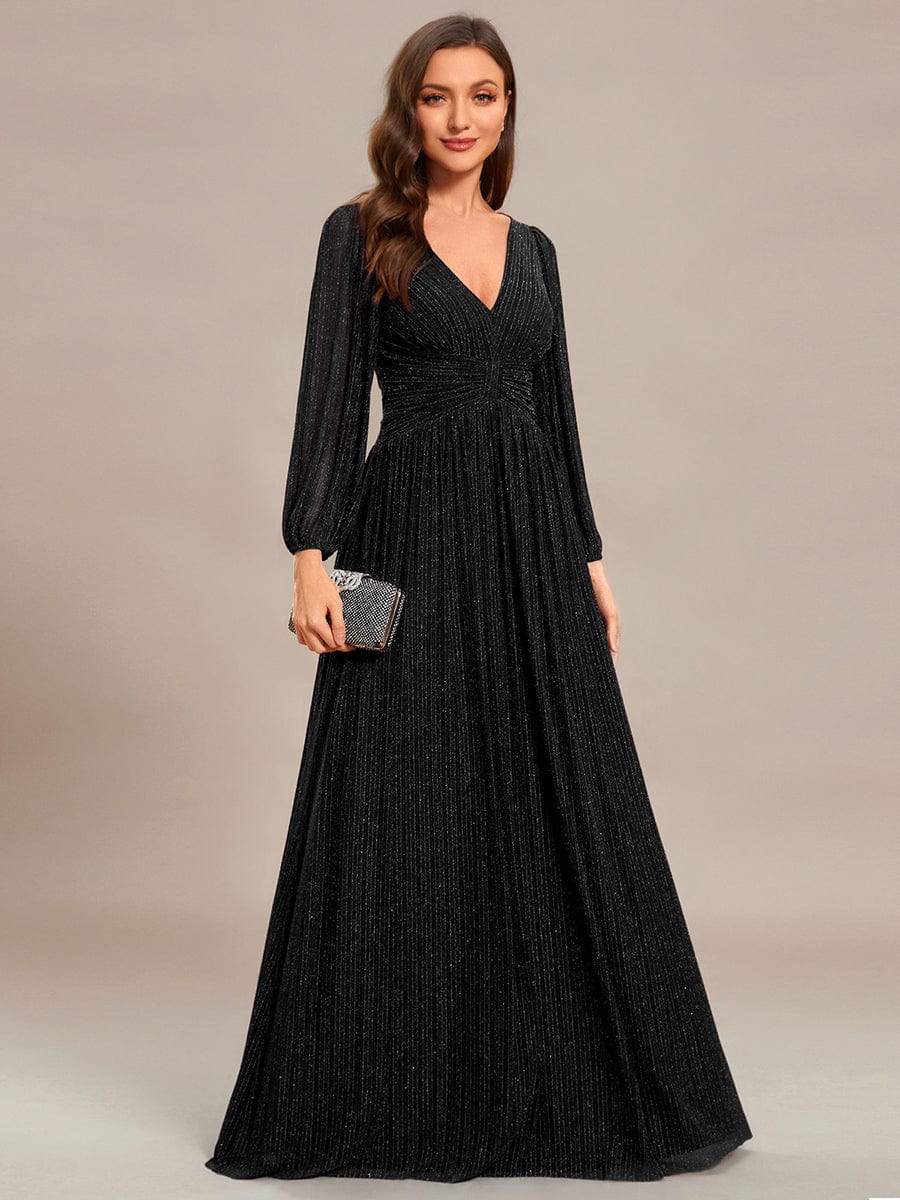 ever BRYM|Sparkle Long Sleeve Formal Evening Dress with A-line Silhouette - Image 17
