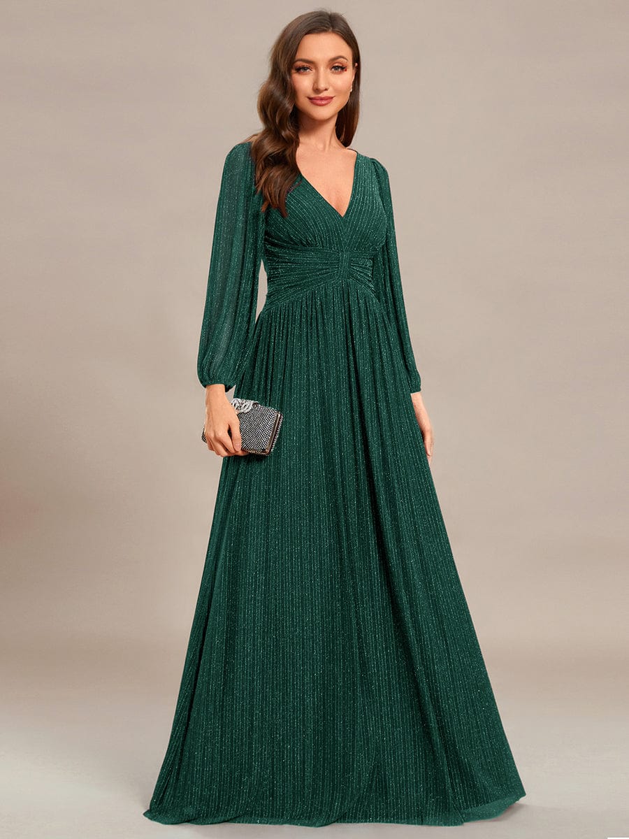 ever BRYM|Sparkle Long Sleeve Formal Evening Dress with A-line Silhouette - Image 34