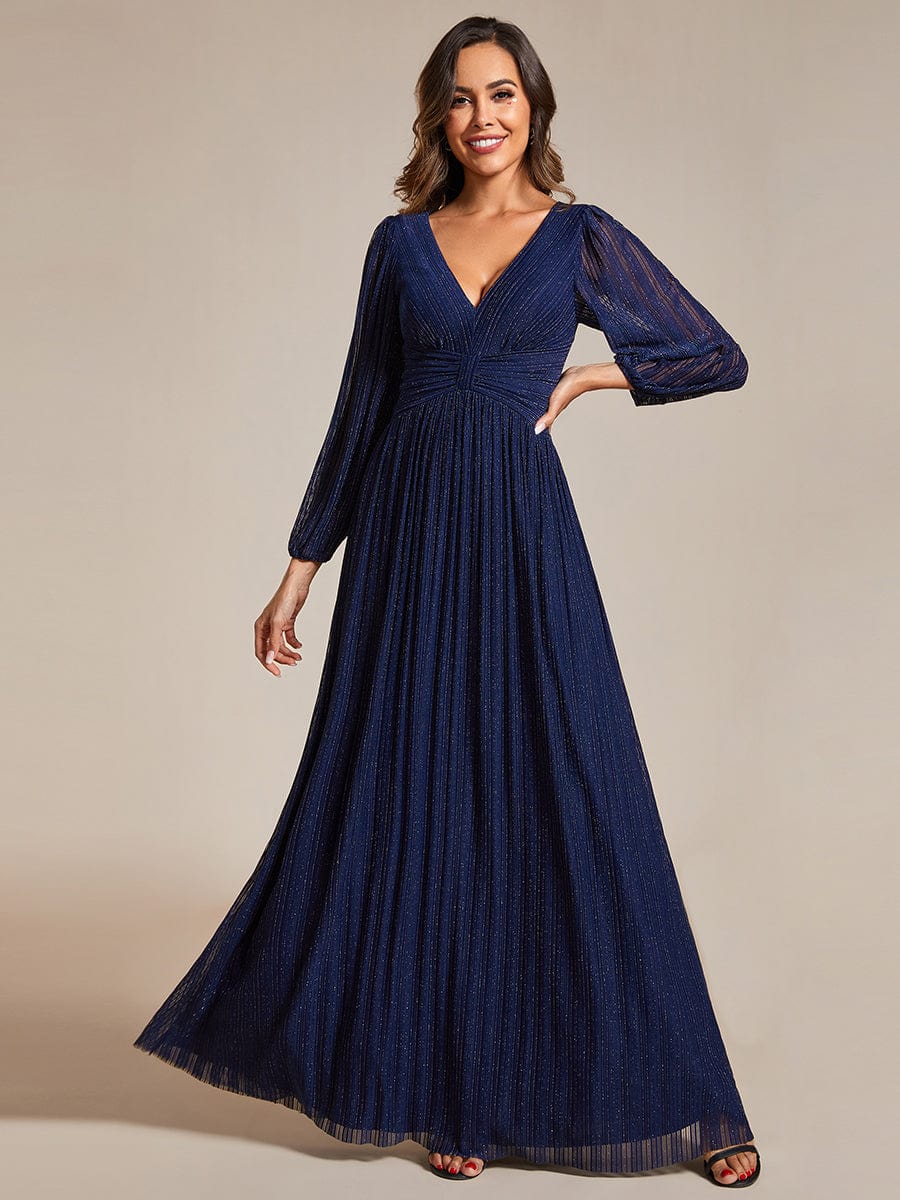ever BRYM|Sparkle Long Sleeve Formal Evening Dress with A-line Silhouette - Image 46